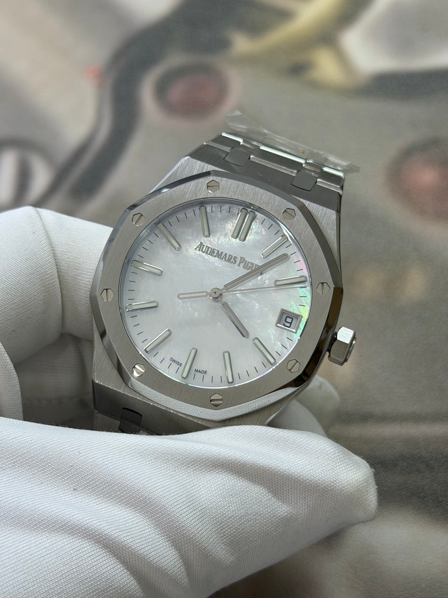 Audemars Piguet Royal Oak Stainless Steel Watch with Silver Dial