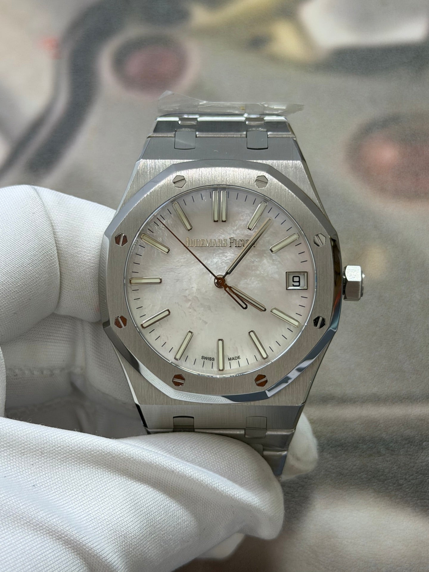 Audemars Piguet Royal Oak Stainless Steel Watch with Silver Dial