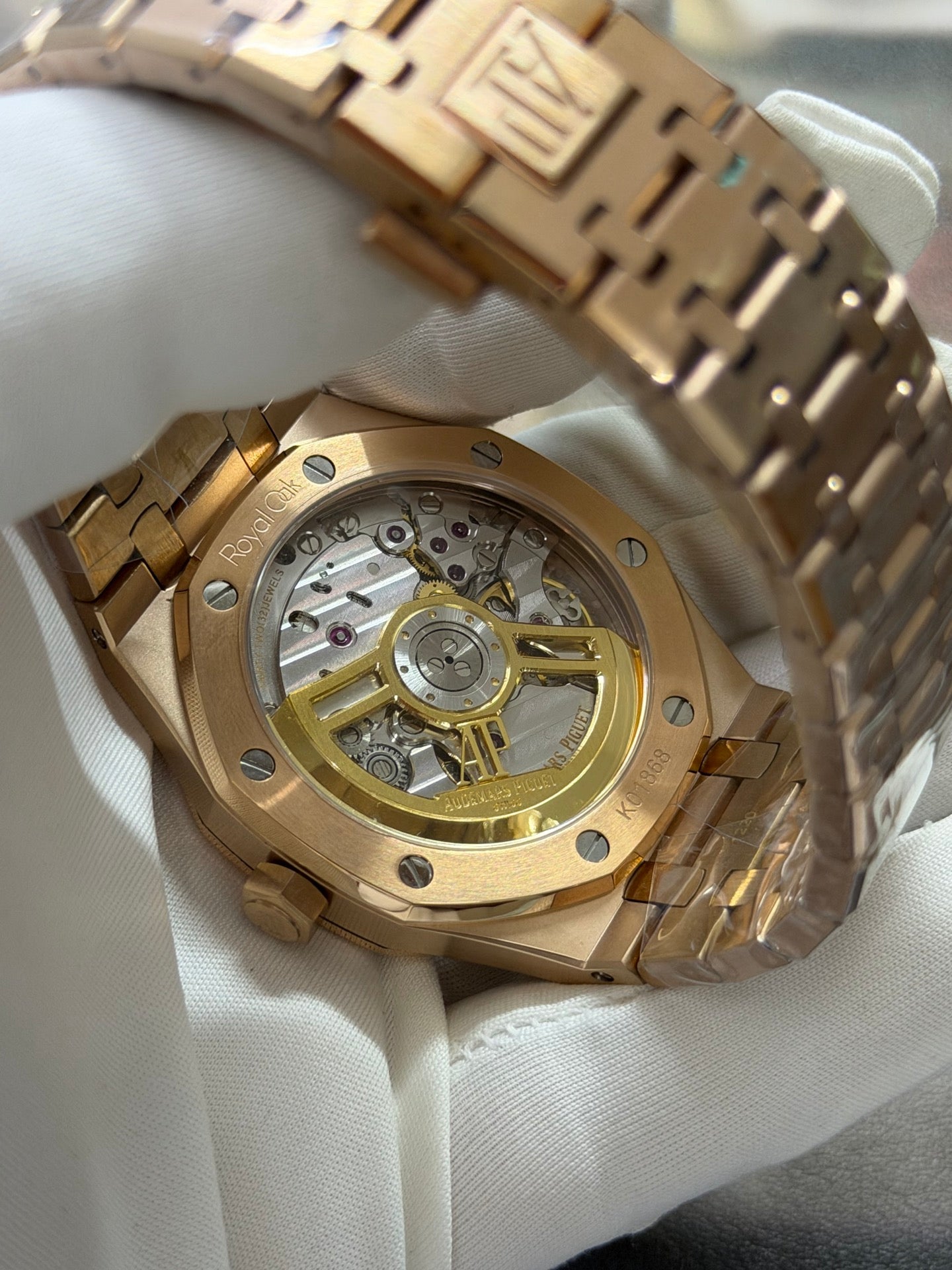 Audemars Piguet Royal Oak 18K Rose Gold Watch with Matching Bracelet