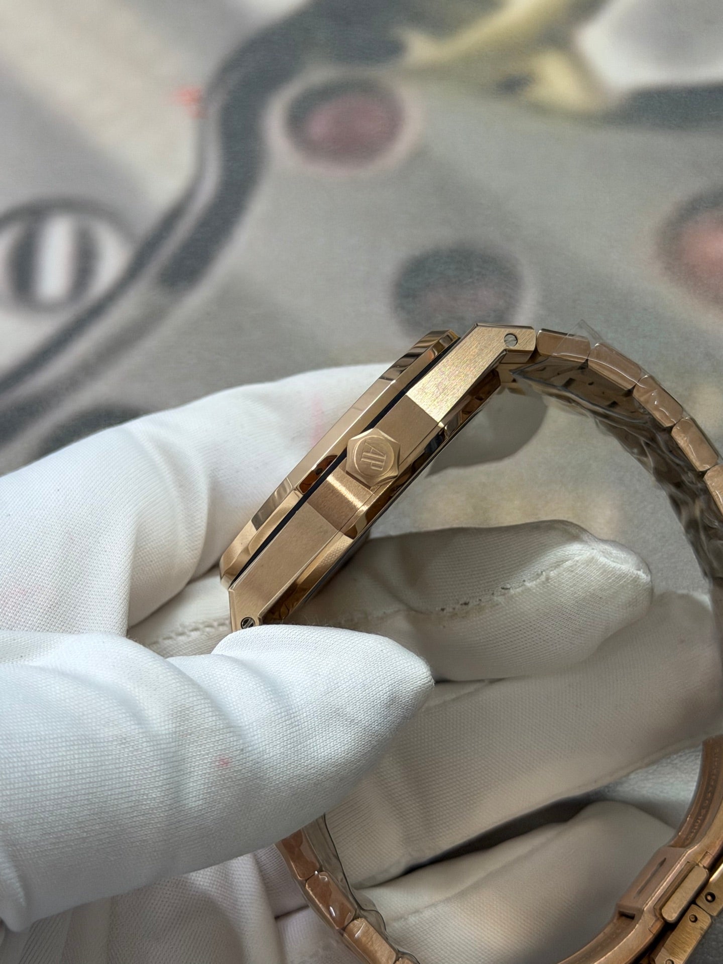 Audemars Piguet Royal Oak 18K Rose Gold Watch with Matching Bracelet