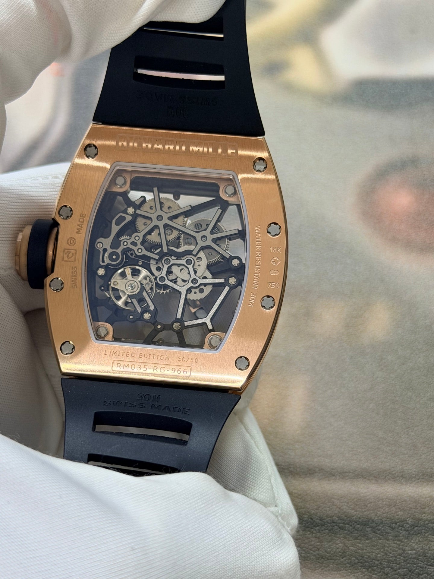Richard Mille RM 035 Americas Rose Gold Skeleton Dial Luxury Watch