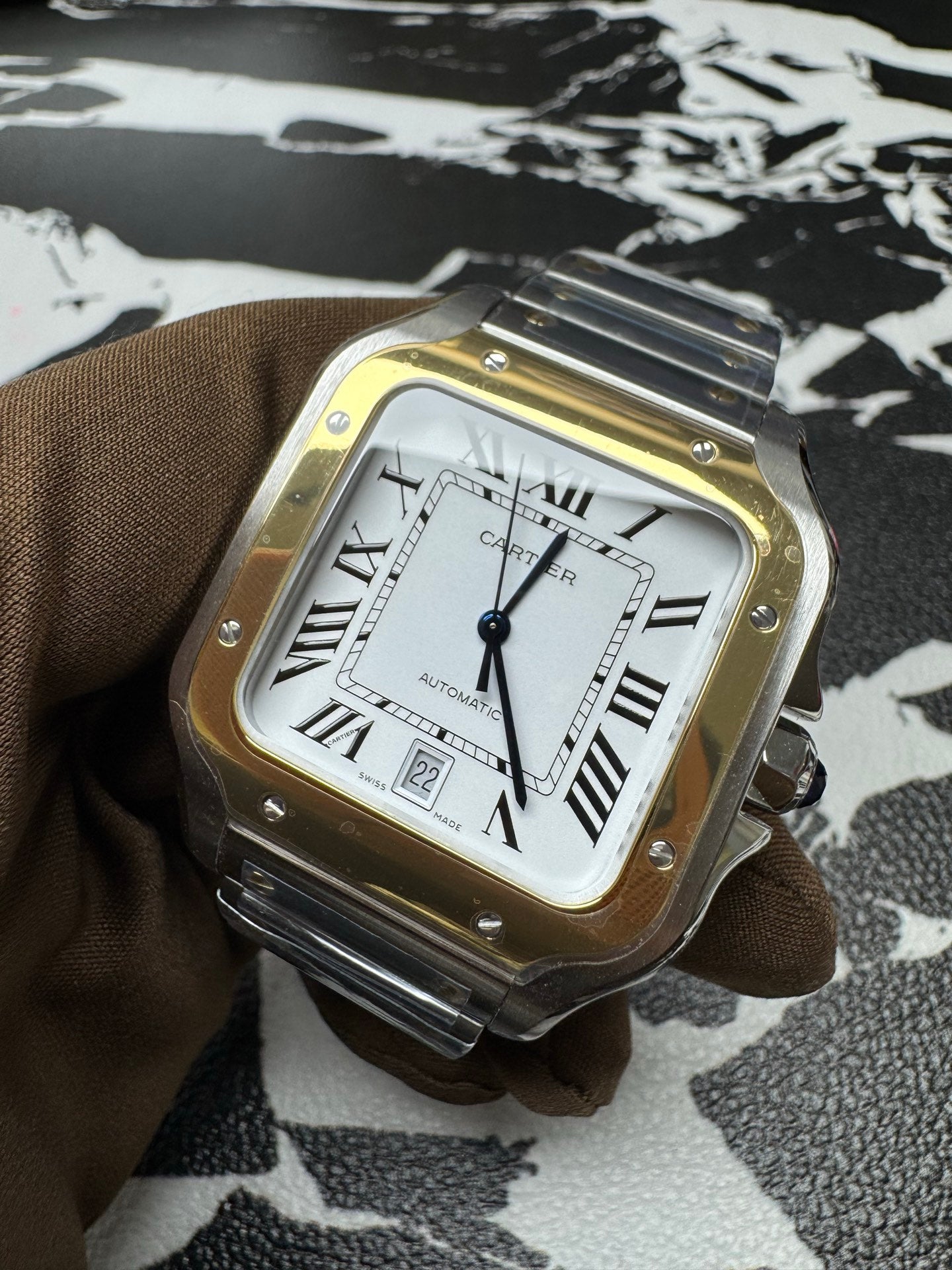 Cartier Santos de Cartier Large Model Two-Tone Stainless Steel & Yellow Gold Watch