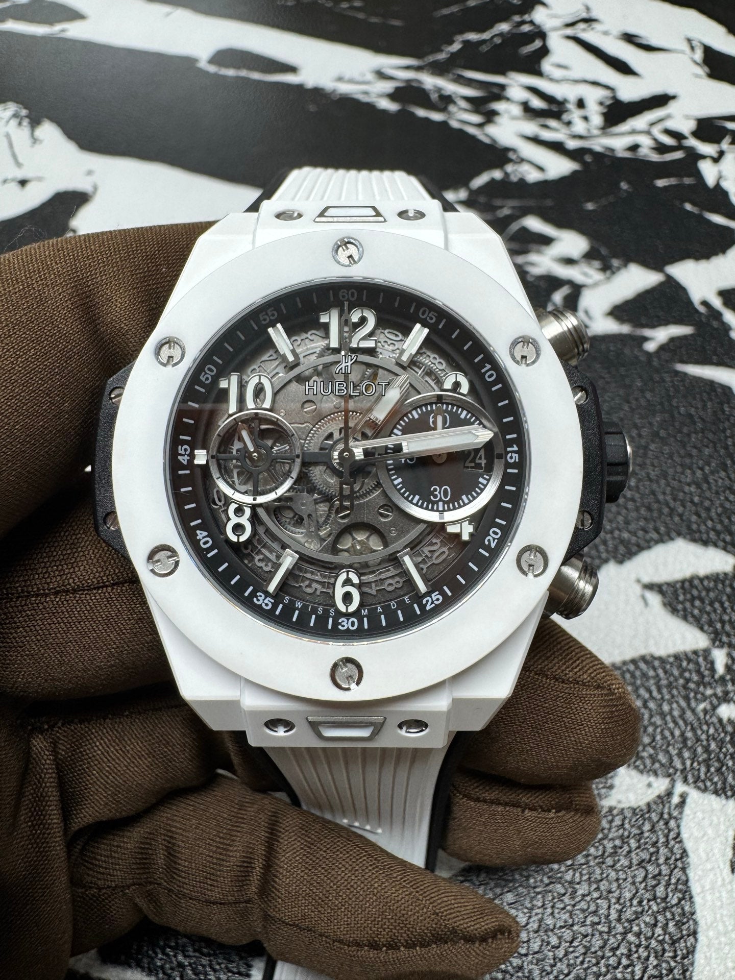 Hublot Big Bang Unico White Ceramic 42mm Skeleton Dial Watch