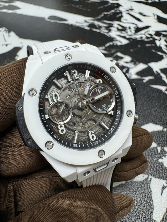 Hublot Big Bang Unico White Ceramic 42mm Skeleton Dial Watch