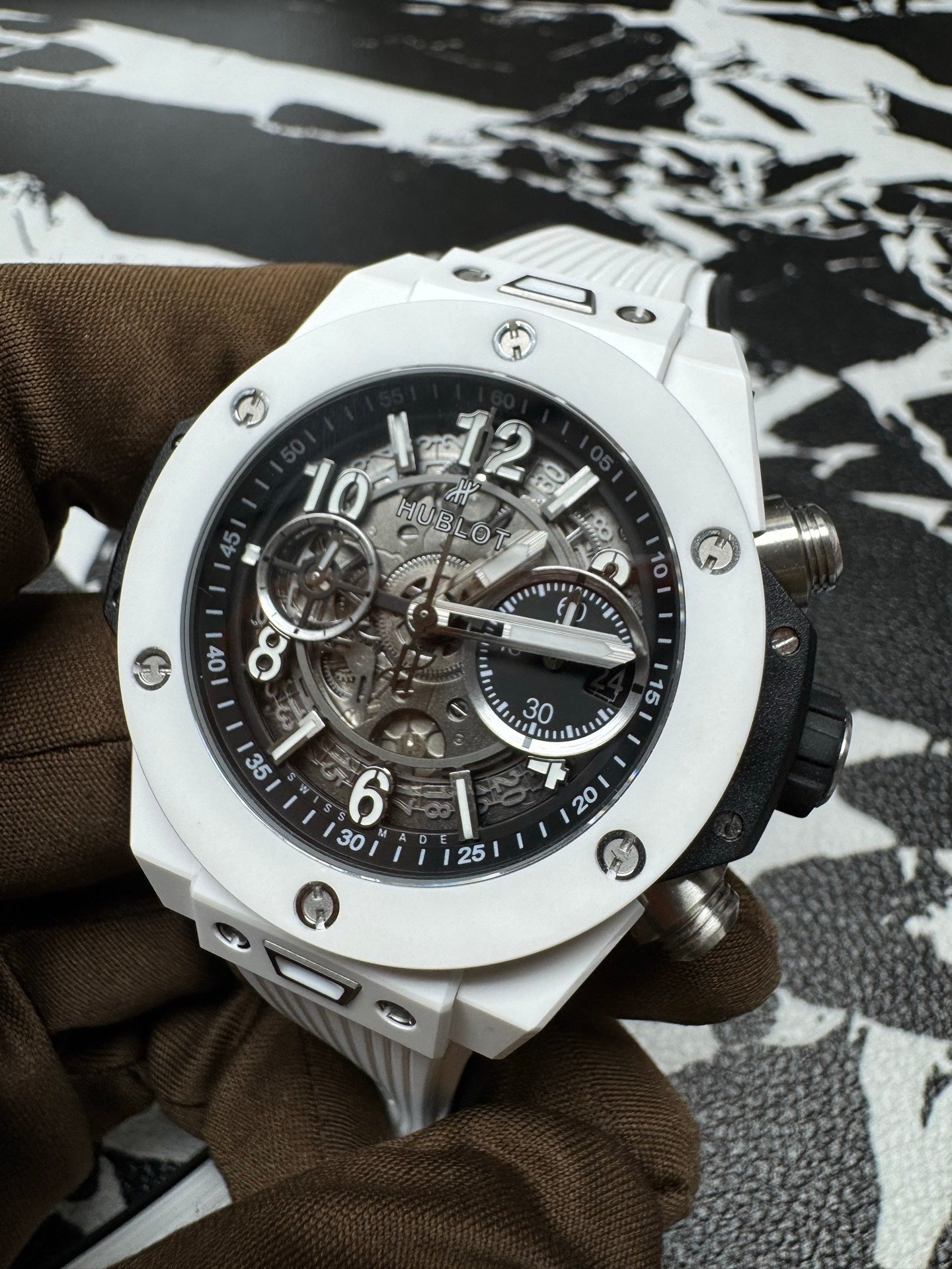 Hublot Big Bang Unico White Ceramic 42mm Skeleton Dial Watch