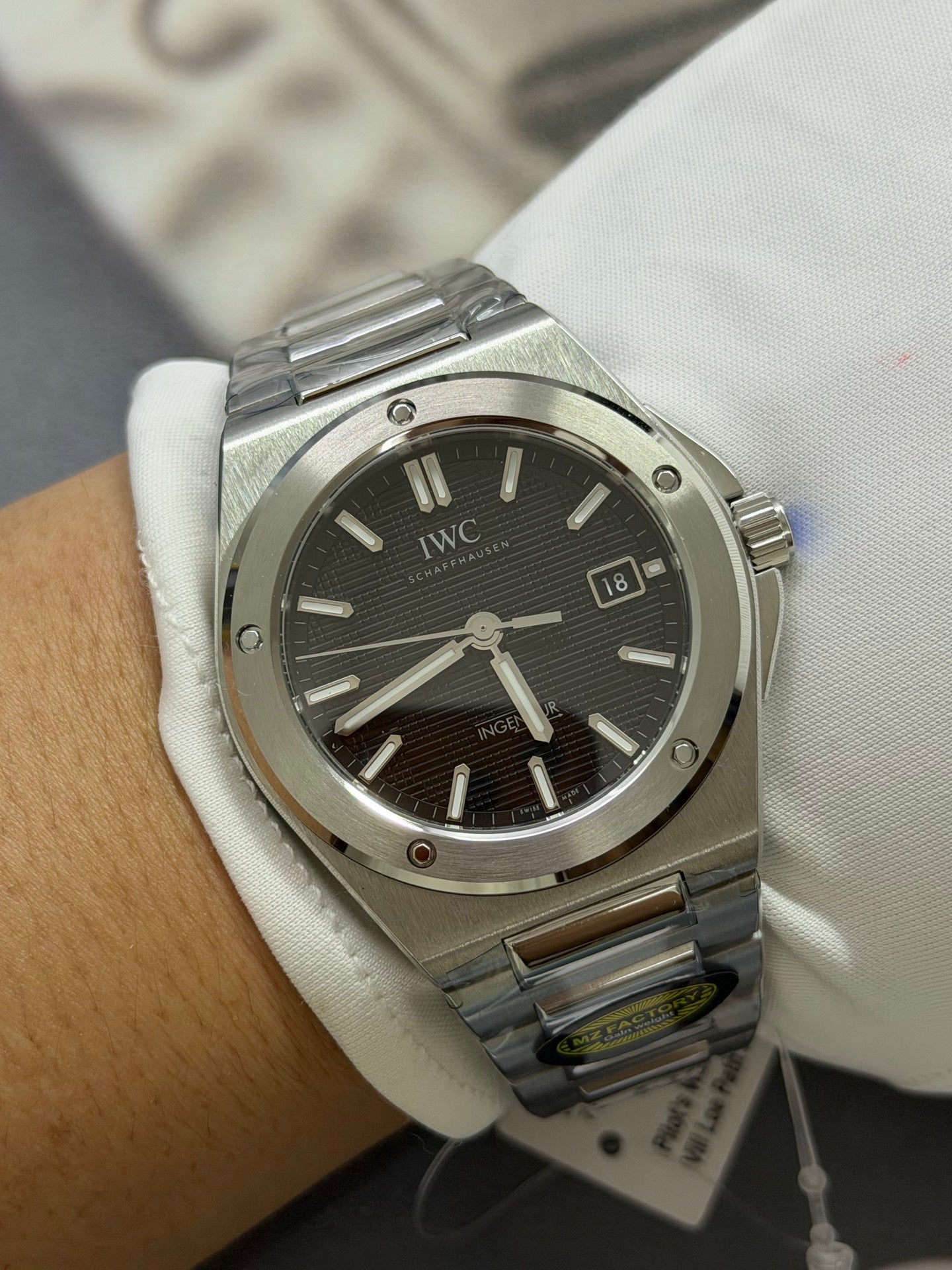 IWC Ingenieur Automatic 40 Stainless Steel Watch with Textured Black Dial