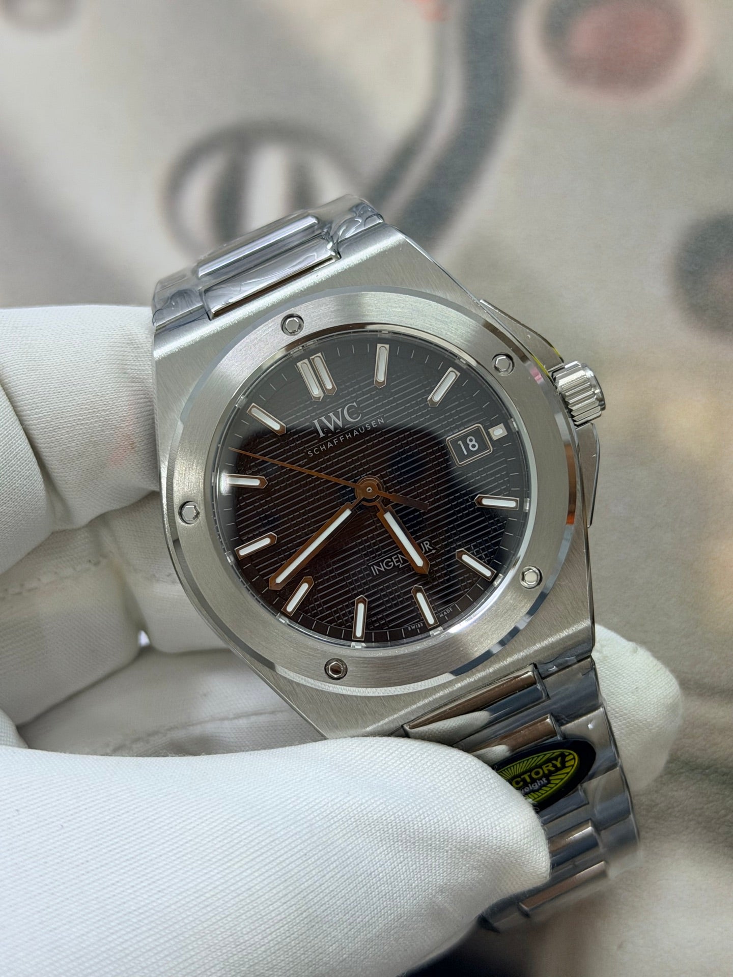 IWC Ingenieur Automatic 40 Stainless Steel Watch with Textured Black Dial