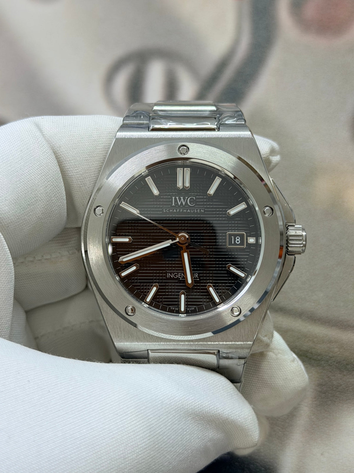 IWC Ingenieur Automatic 40 Stainless Steel Watch with Textured Black Dial