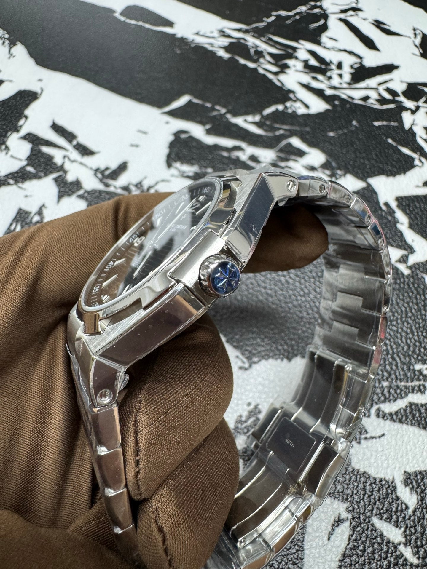 Vacheron Constantin Overseas Stainless Steel Watch with Black Guilloché Dial