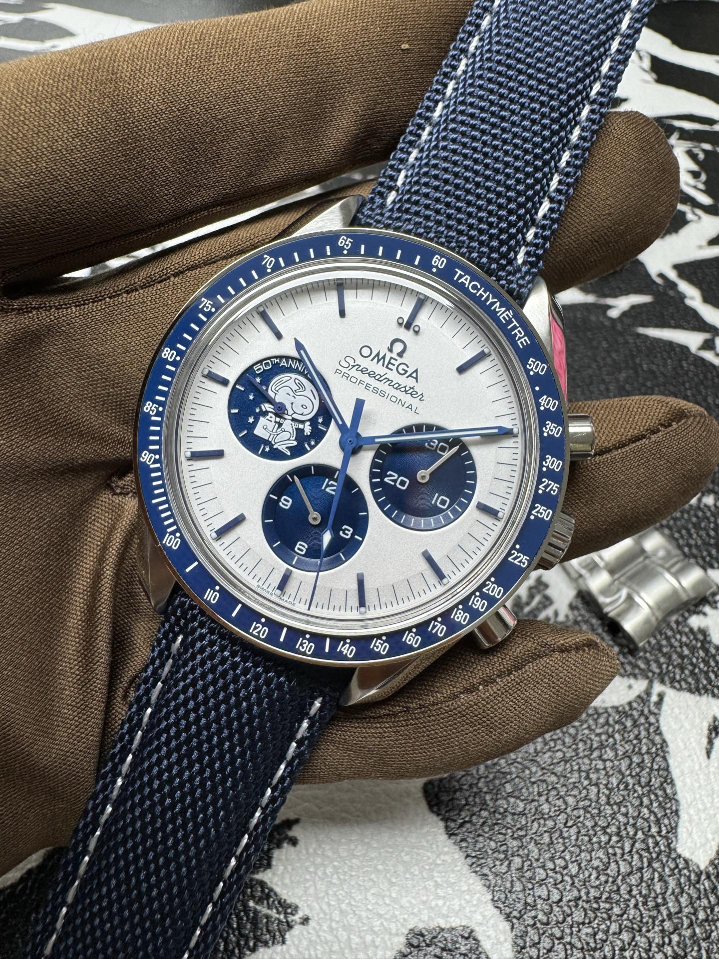 Omega Speedmaster Silver Snoopy Award 50th Anniversary Stainless Steel Watch