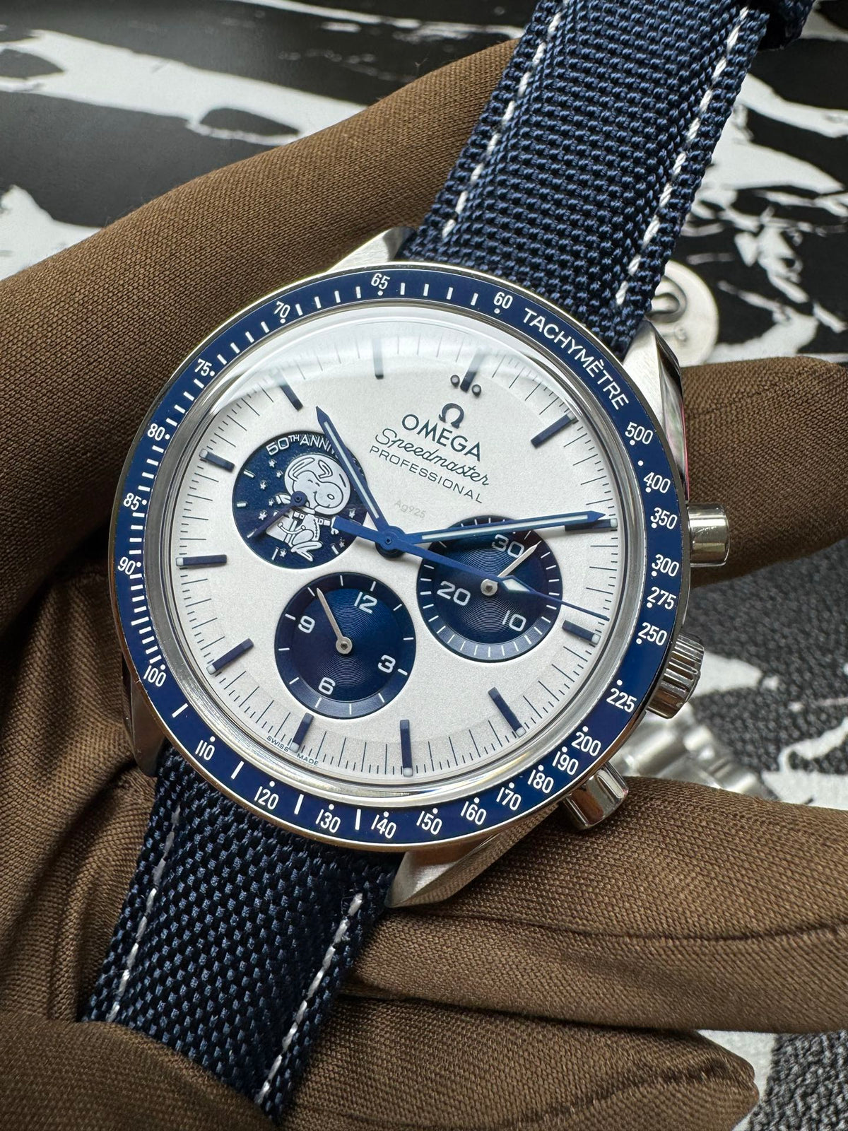 Omega Speedmaster Silver Snoopy Award 50th Anniversary Stainless Steel Watch