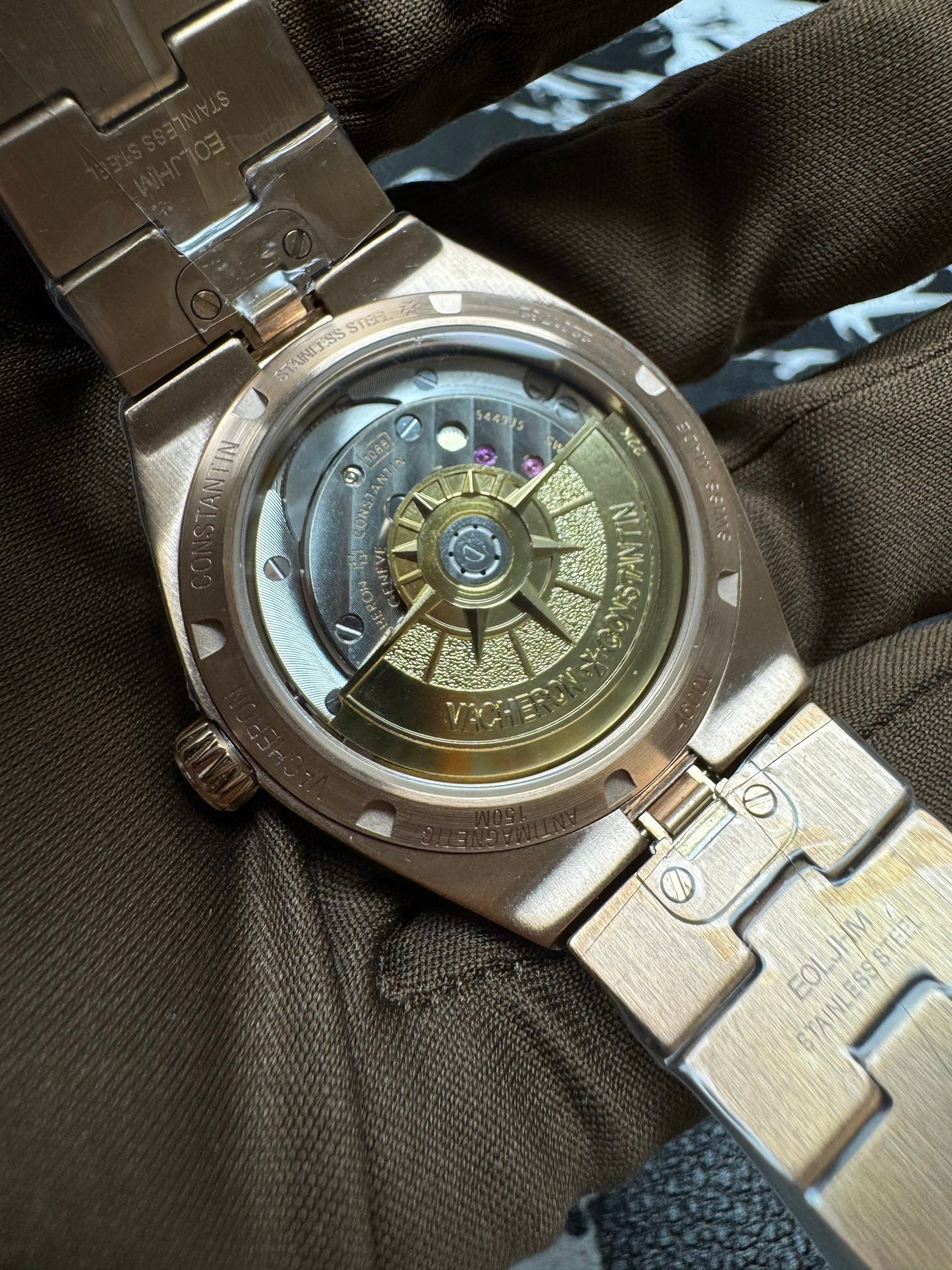 Vacheron Constantin Overseas Self-Winding 18K Pink Gold Watch with Golden-Lacquered Dial