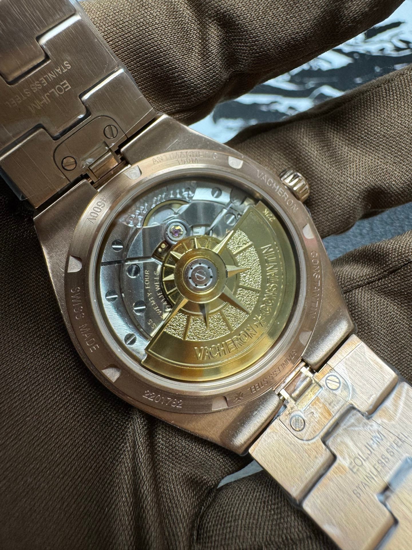 Vacheron Constantin Overseas Self-Winding 18K Pink Gold Watch with Golden-Lacquered Dial